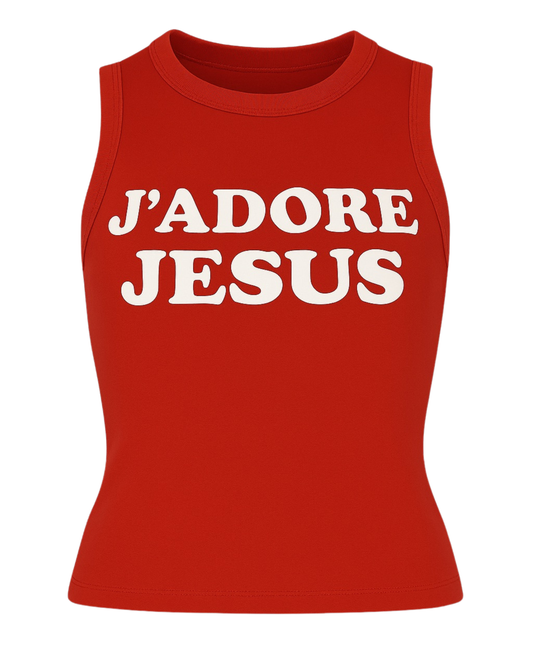 J’ADORE JESUS Tank (Red)