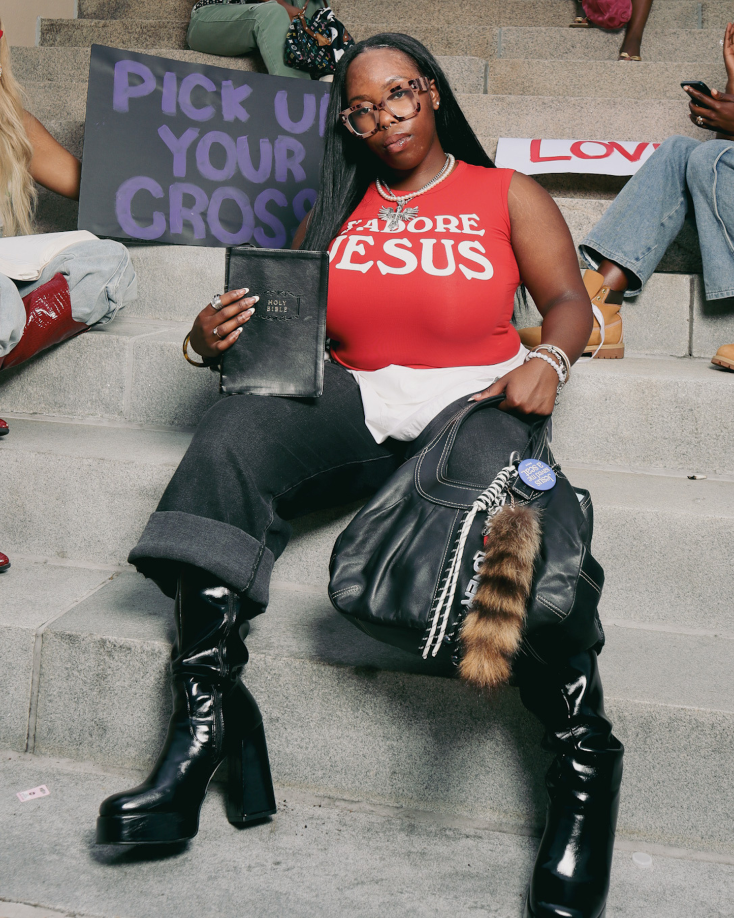 J’ADORE JESUS Tank (Red)