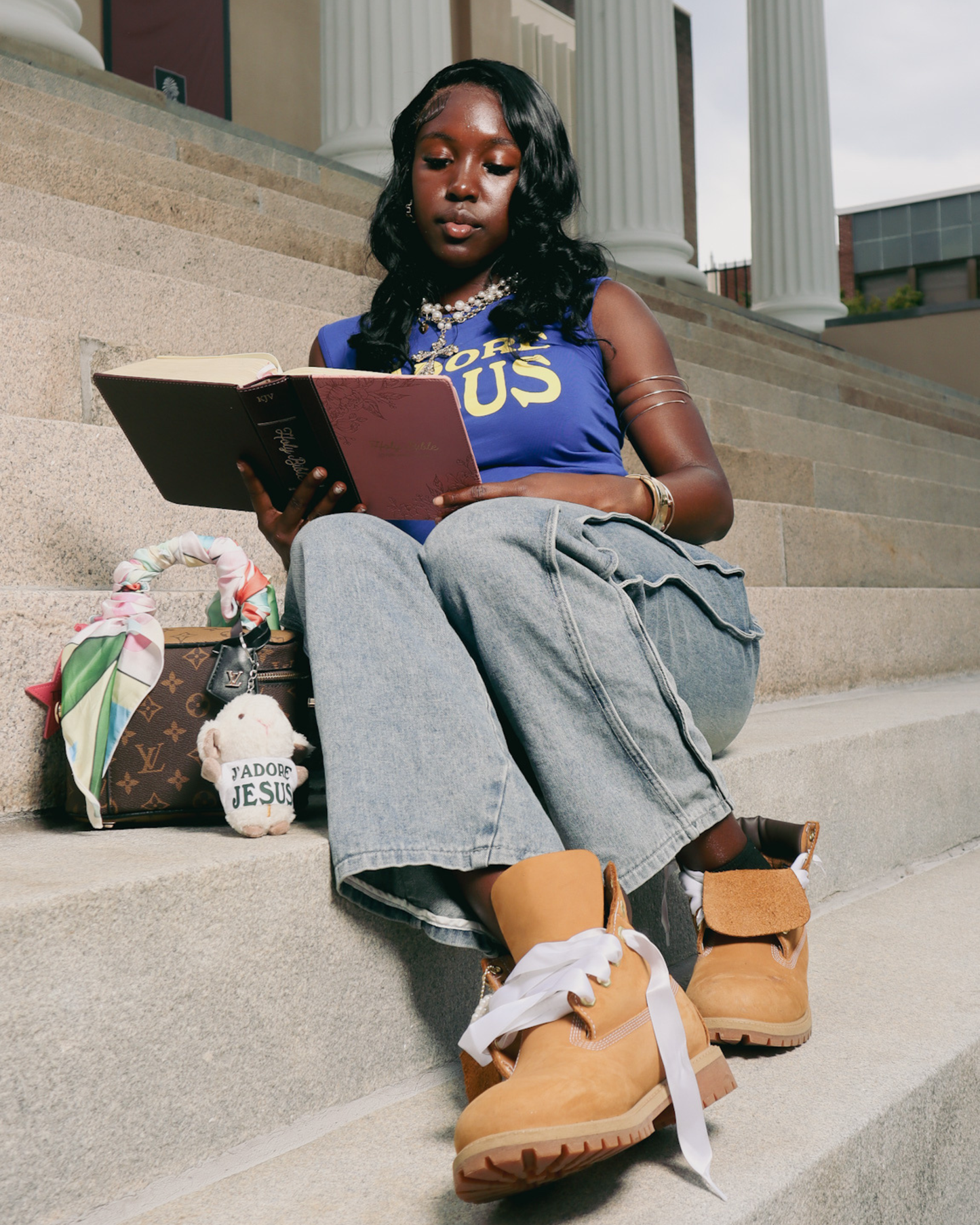 J’ADORE JESUS Tank (Blue)